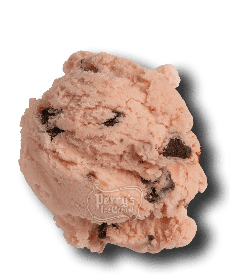 Dairy-Free Cherry Chip Oats Cream™ scoop of Perry's ice cream