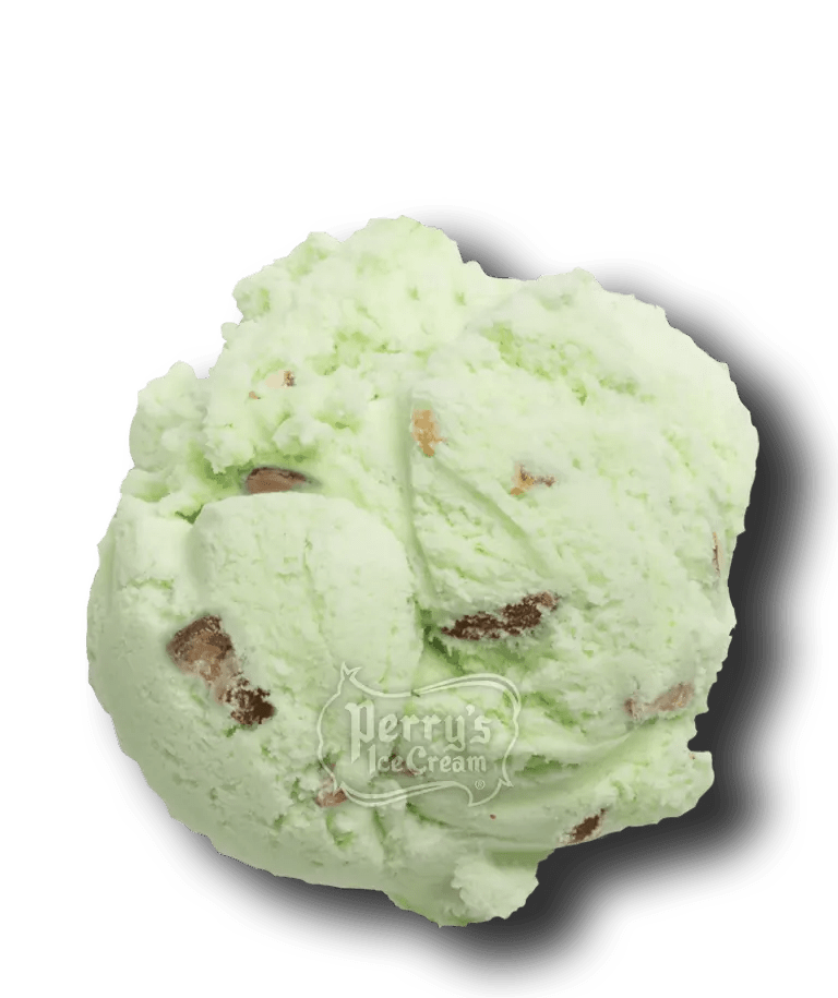 Pistachio Nut scoop of Perry's ice cream