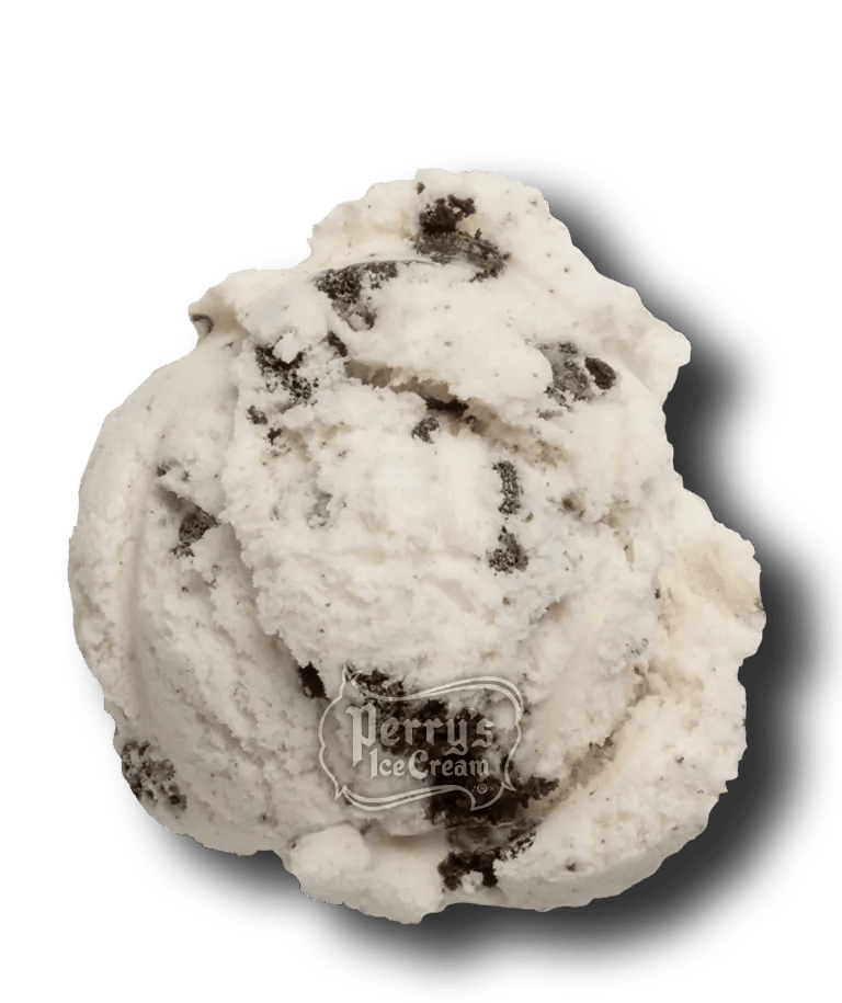 Cookies & Cream scoop of Perry's ice cream