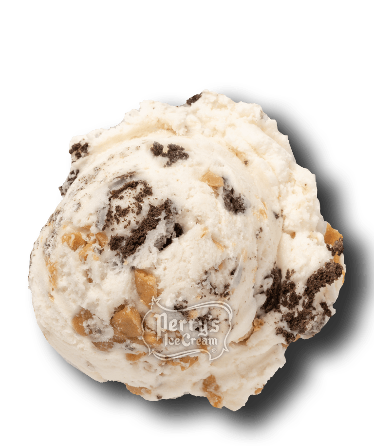 Dairy-Free Peanut Butter & Cookies Oats Cream™ scoop of Perry's ice cream